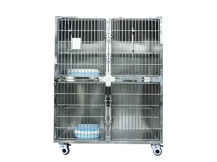 PJML-02 4 Doors Stainless Steel Veterinary Recovery Cat Cage Cage